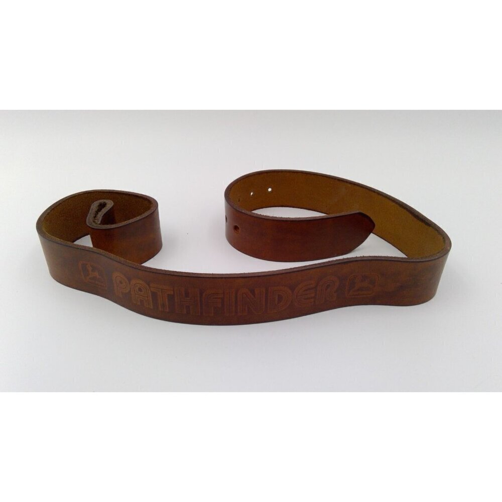 Distressed leather John Deere Belt. 36" long X 1.5" wide